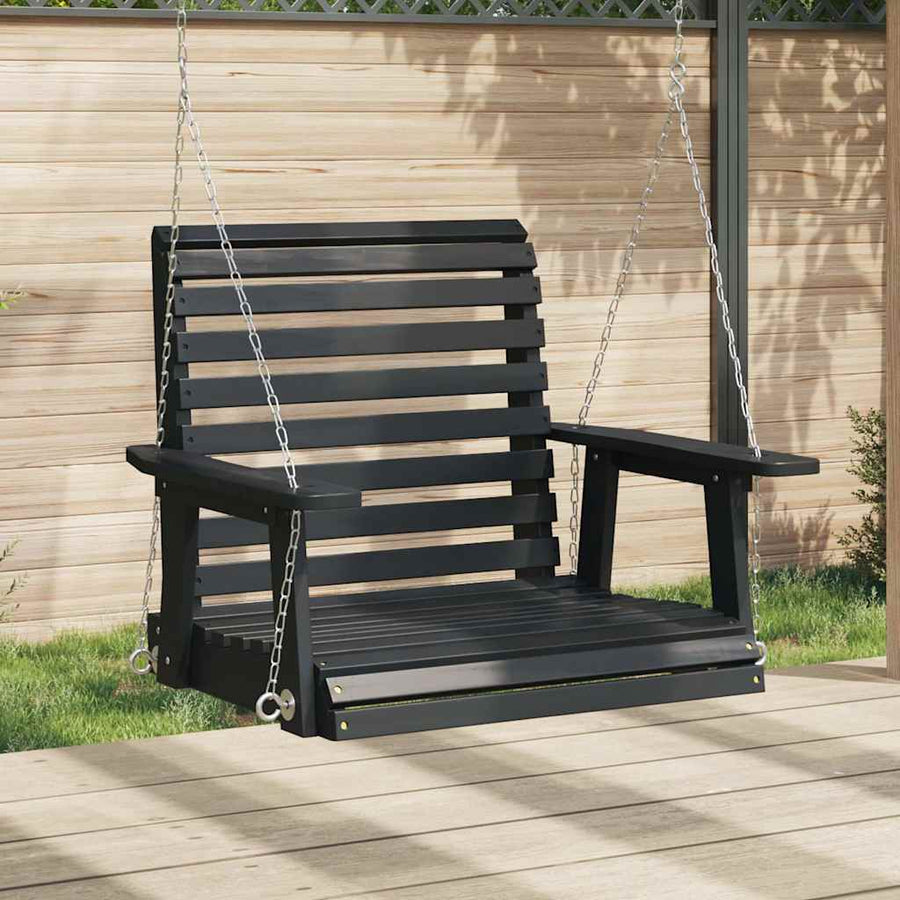 Tuinschommelstoel Met Metalen Kettingen Massief Vurenhout 72 x 63 x 56 cm