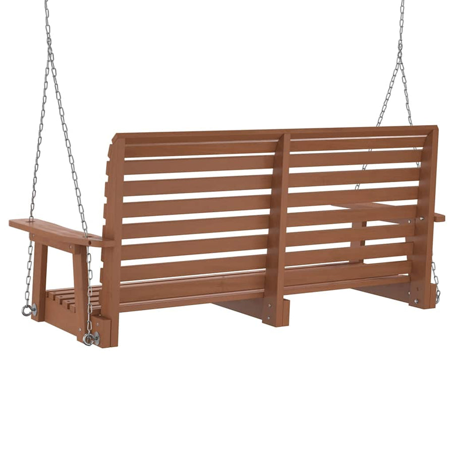 Tuinschommelbank Met Metalen Kettingen Massief Vurenhout 122.5 x 63 x 56 cm Bruin