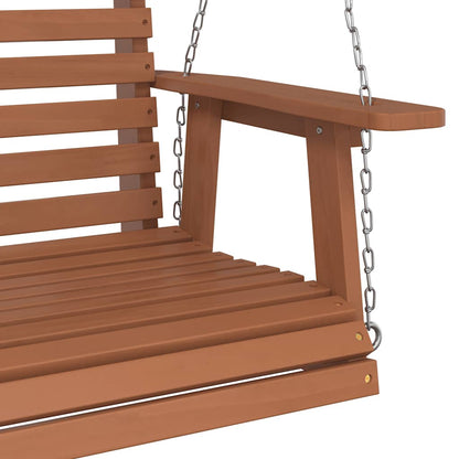 Tuinschommelbank Met Metalen Kettingen Massief Vurenhout 122.5 x 63 x 56 cm Bruin