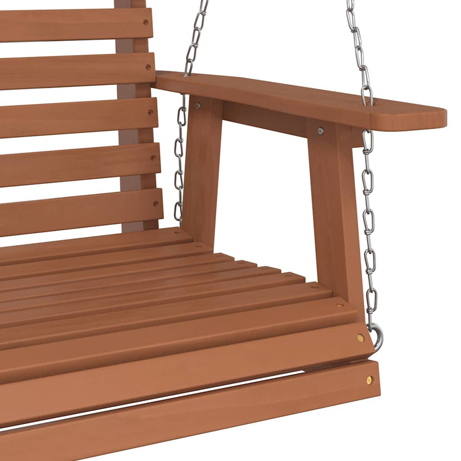 Tuinschommelbank Met Metalen Kettingen Massief Vurenhout 122.5 x 63 x 56 cm Bruin