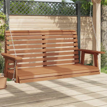Tuinschommelbank Met Metalen Kettingen Massief Vurenhout 122.5 x 63 x 56 cm Bruin