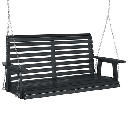 Tuinschommelbank Met Metalen Kettingen Massief Vurenhout 122.5 x 63 x 56 cm