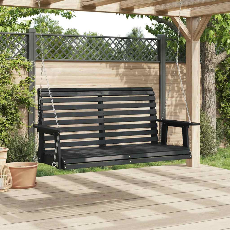 Tuinschommelbank Met Metalen Kettingen Massief Vurenhout 122.5 x 63 x 56 cm