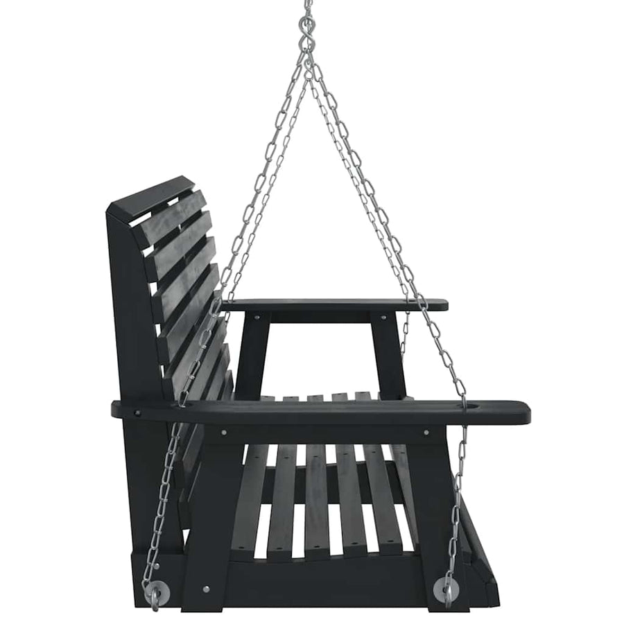 Tuinschommelbank Met Metalen Kettingen Massief Vurenhout 122.5 x 63 x 56 cm
