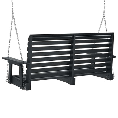 Tuinschommelbank Met Metalen Kettingen Massief Vurenhout 122.5 x 63 x 56 cm