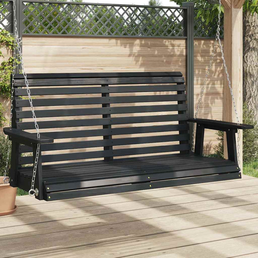 Tuinschommelbank Met Metalen Kettingen Massief Vurenhout 122.5 x 63 x 56 cm