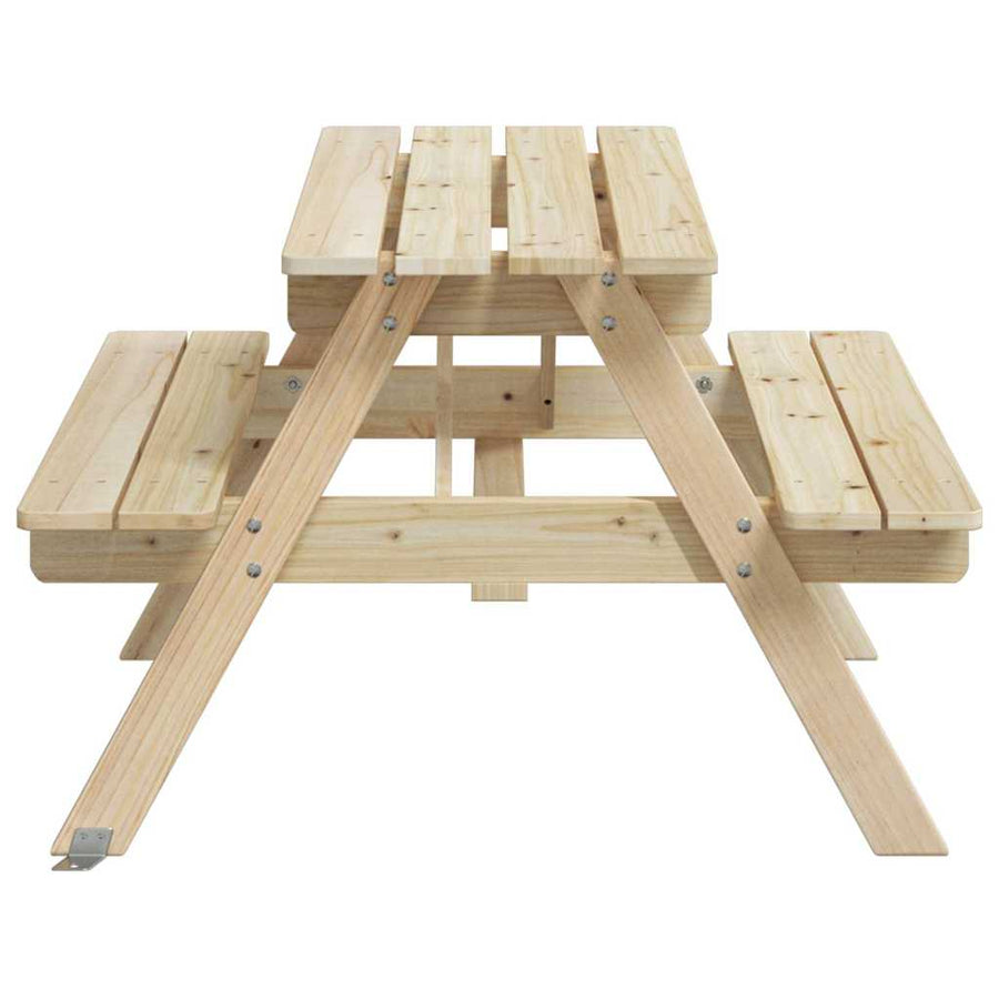 Picknicktafel Voor 4 Kinderen Met Parasolgat Massief Vurenhout Naturel