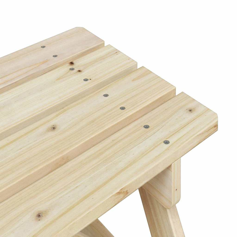 Picknicktafel Voor 4 Kinderen Met Parasolgat Massief Vurenhout Naturel