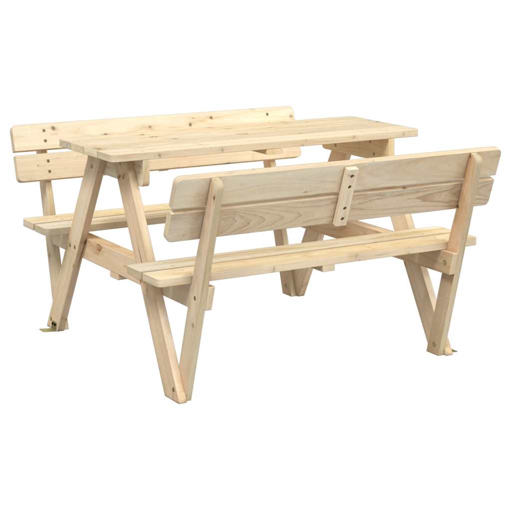 Picknicktafel Voor 4 Kinderen Met Parasolgat Massief Vurenhout Naturel