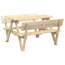 Picknicktafel Voor 4 Kinderen Met Parasolgat Massief Vurenhout Naturel