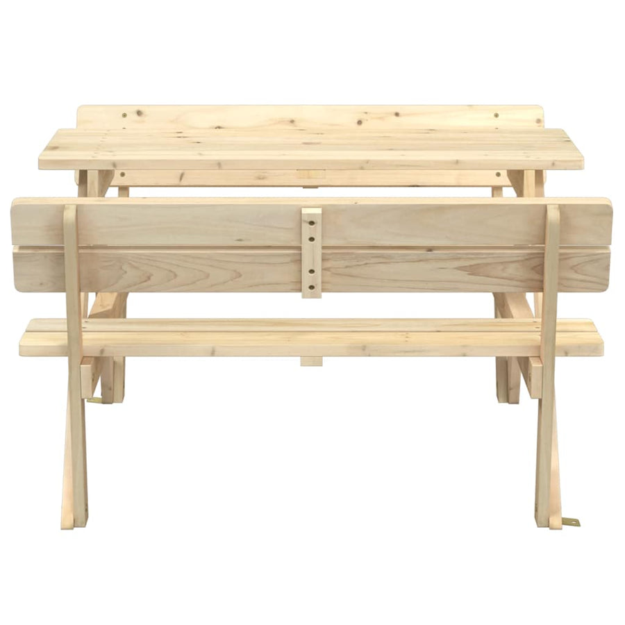 Picknicktafel Voor 4 Kinderen Met Parasolgat Massief Vurenhout Naturel