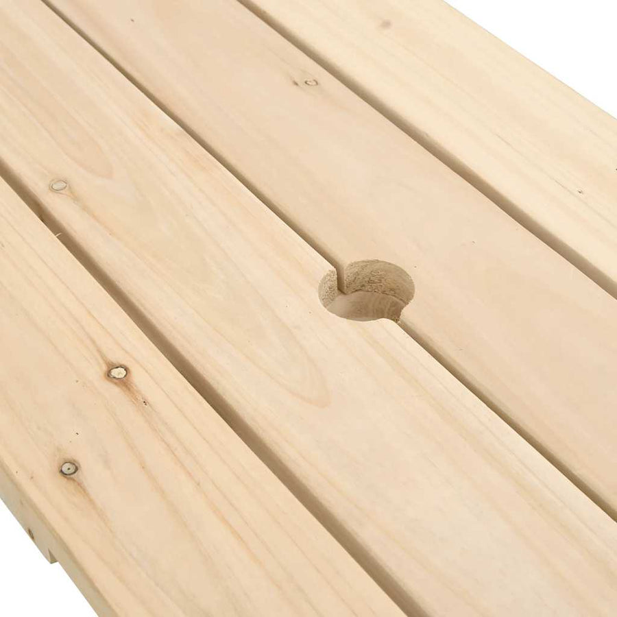 Picknicktafel Voor 4 Kinderen Met Parasolgat Massief Vurenhout Naturel