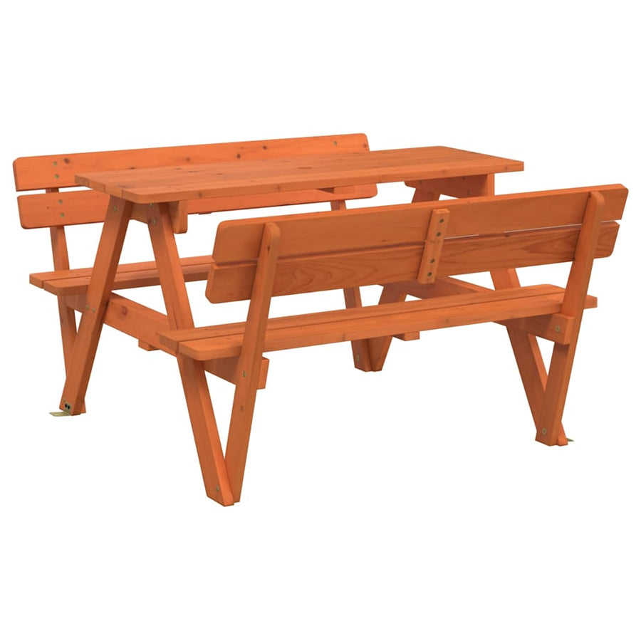 Picknicktafel Voor 4 Kinderen Met Parasolgat Massief Vurenhout Donkerbruin
