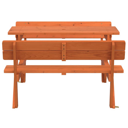 Picknicktafel Voor 4 Kinderen Met Parasolgat Massief Vurenhout Donkerbruin