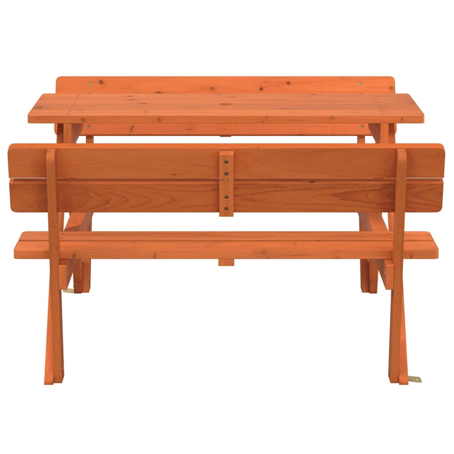 Picknicktafel Voor 4 Kinderen Met Parasolgat Massief Vurenhout Donkerbruin