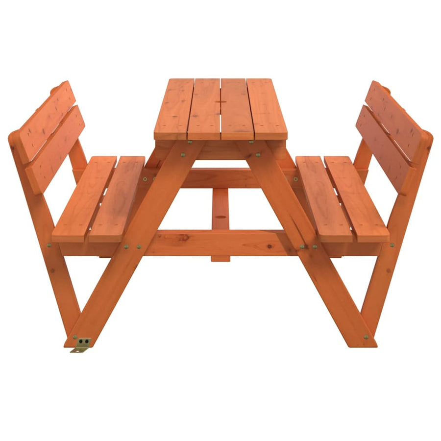 Picknicktafel Voor 4 Kinderen Met Parasolgat Massief Vurenhout Donkerbruin