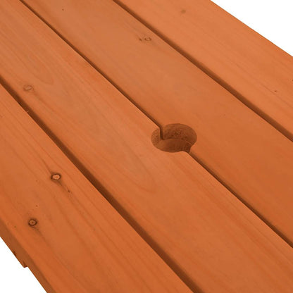 Picknicktafel Voor 4 Kinderen Met Parasolgat Massief Vurenhout Donkerbruin