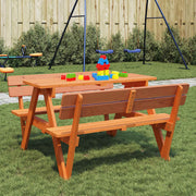 Picknicktafel kinderen massief vurenhout donkerbruin