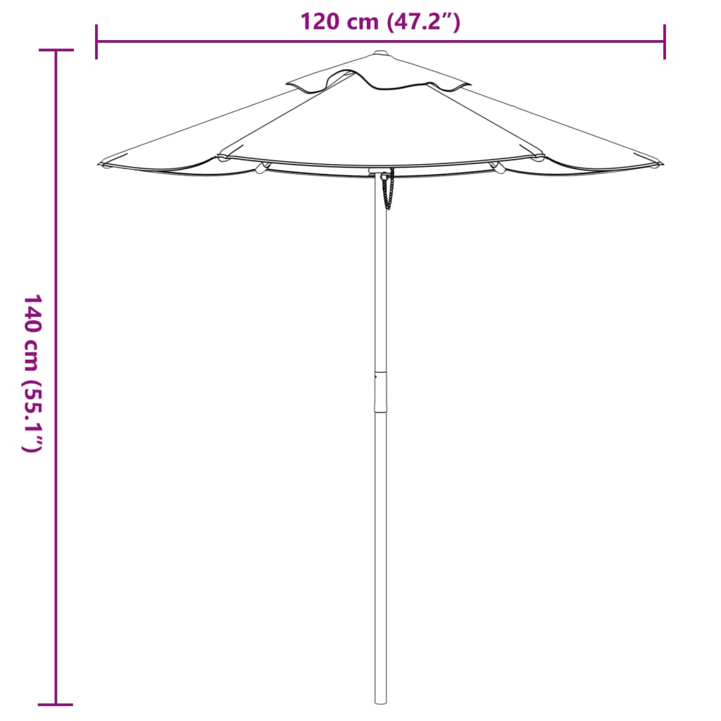 Parasol Voor Kinderen Met Houten Paal Ø120X140 Cm Multikleur