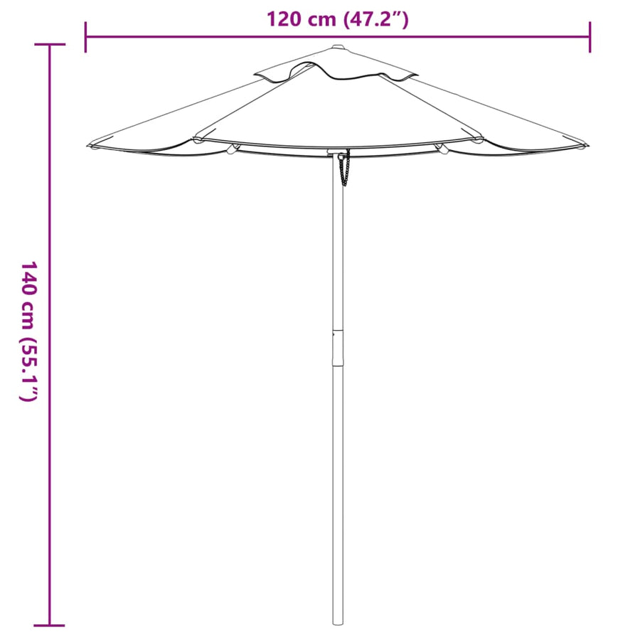 Parasol Voor Kinderen Met Houten Paal Ø120X140 Cm Multikleur