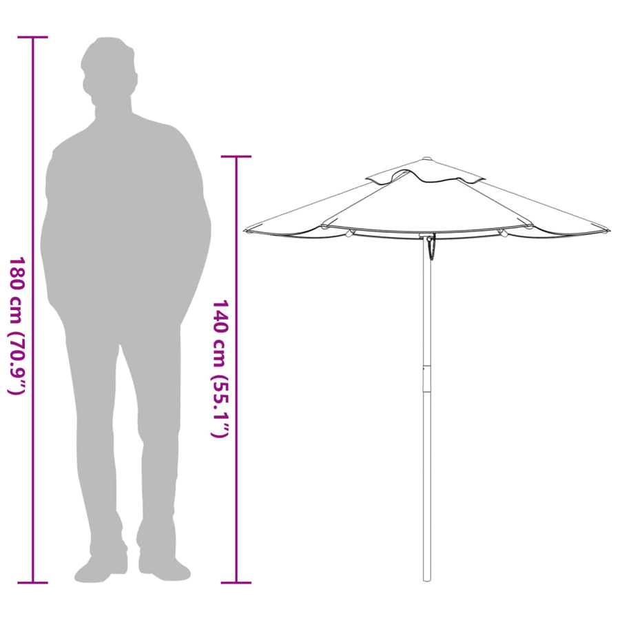 Parasol Voor Kinderen Met Houten Paal Ø120X140 Cm Multikleur