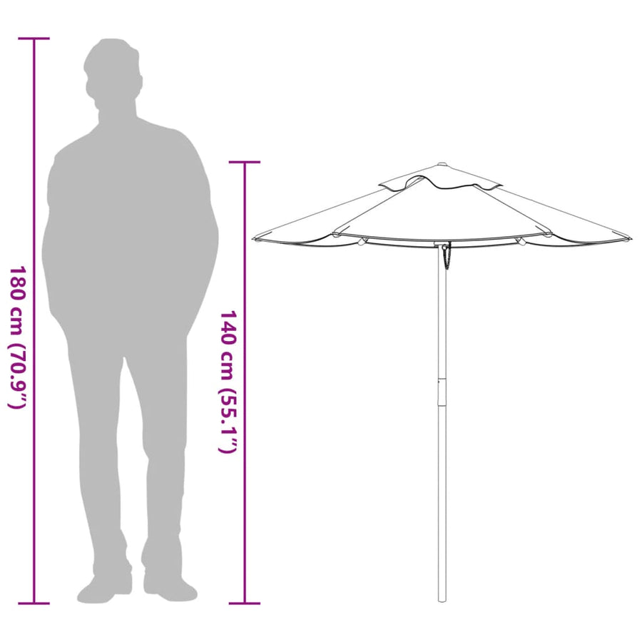 Parasol Voor Kinderen Met Houten Paal Ø120X140 Cm