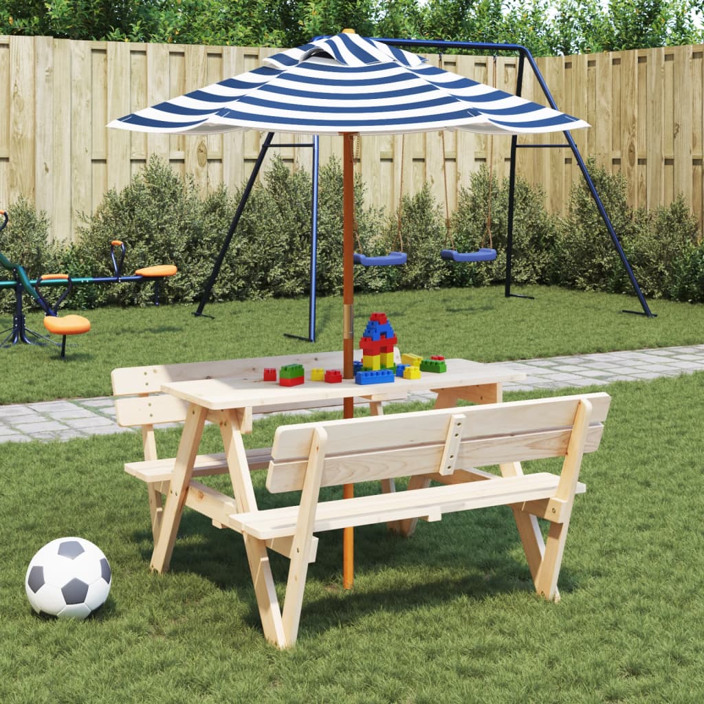 Parasol Voor Kinderen Met Houten Paal Ø120X140 Cm