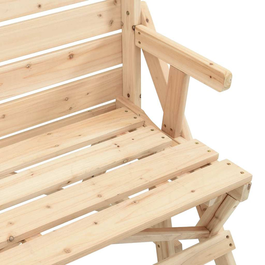 Picknicktafel Met Banken 2-In-1 Ombouwbaar Massief Vurenhout Naturel