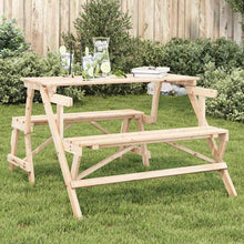 Picknicktafel Met Banken 2-In-1 Ombouwbaar Massief Vurenhout Naturel