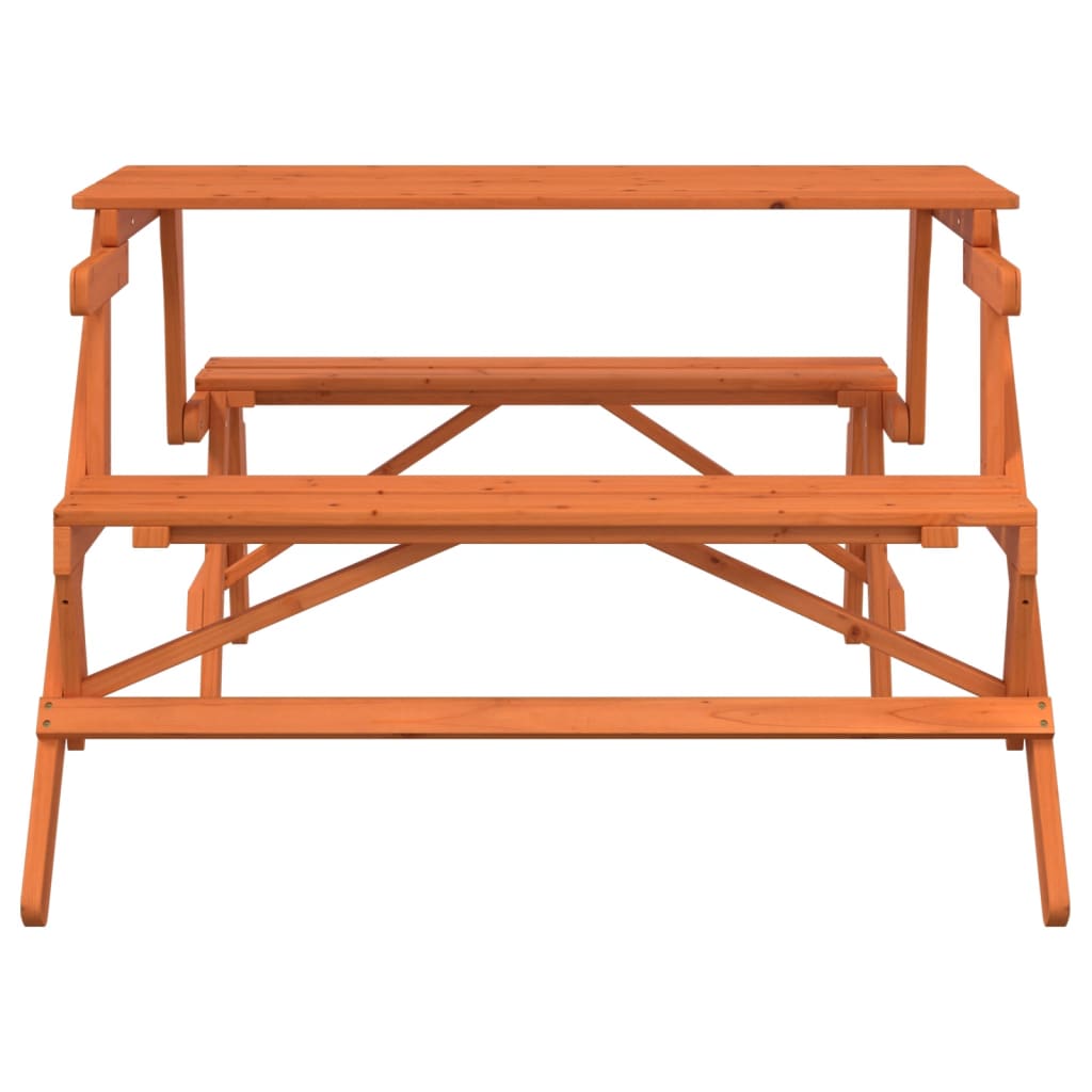 Picknicktafel met banken 2-in-1 ombouwbaar massief vurenhout