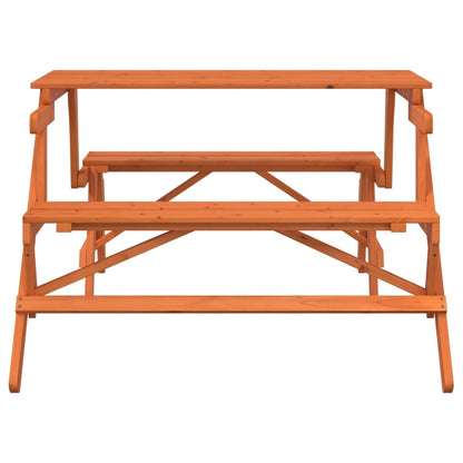 Picknicktafel met banken 2-in-1 ombouwbaar massief vurenhout