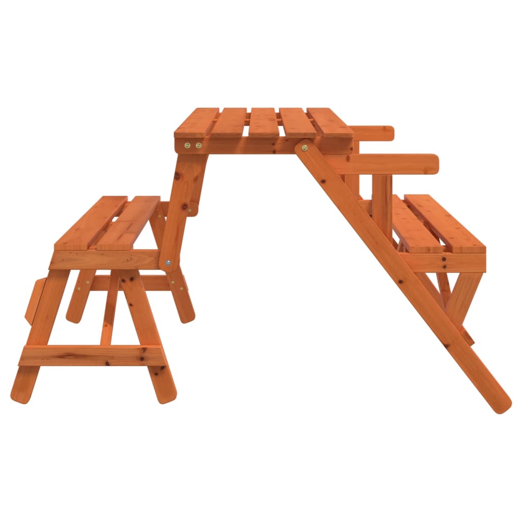 Picknicktafel met banken 2-in-1 ombouwbaar massief vurenhout