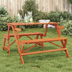 Picknicktafel ombouwbaar massief vurenhout 110x133x75 cm