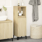 Bathroom cabinet 30x30x100 cm treated wood Sonoma oak color