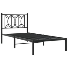 Bedframe met hoofdbord metaal zwart 80x200 cm