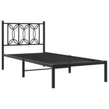 Bedframe met hoofdbord metaal zwart 90x190 cm