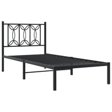 Bedframe met hoofdbord metaal zwart 90x200 cm