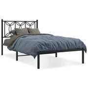 Bedframe metaal zwart 100x200 cm met hoofdbord
