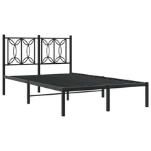 Bedframe met hoofdbord metaal zwart 120x190 cm