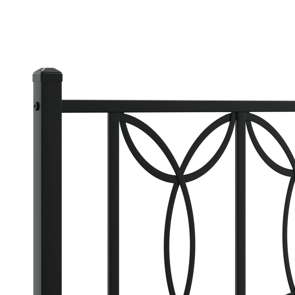 Bedframe met hoofdbord metaal zwart 120x190 cm