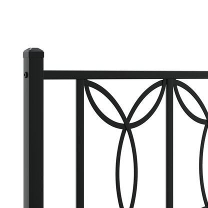 Bedframe met hoofdbord metaal zwart 120x190 cm