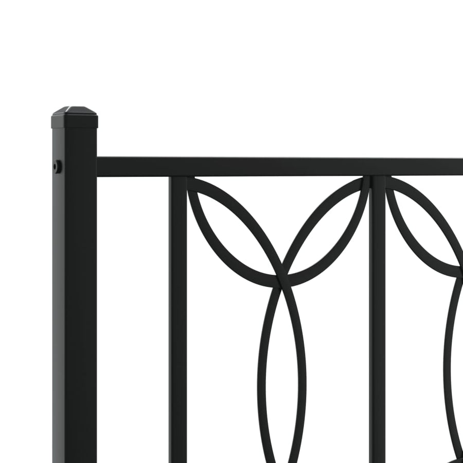 Bedframe met hoofdbord metaal zwart 120x190 cm