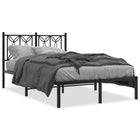 Metal bed frame with headboard black 120x190 cm