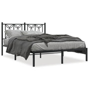 Bedframe metaal zwart 135x190 cm met hoofdbord