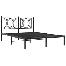 Bedframe met hoofdbord metaal zwart 140x190 cm