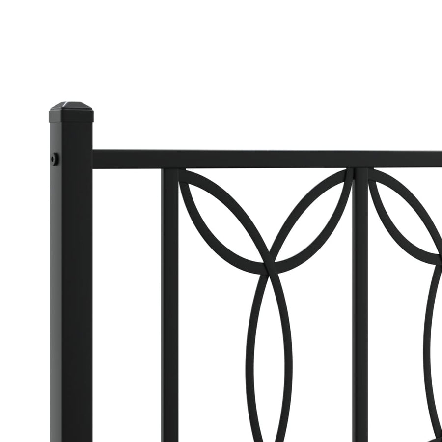 Bedframe met hoofdbord metaal zwart 140x190 cm