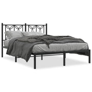 Bedframe metaal zwart 140x190 cm met hoofdbord