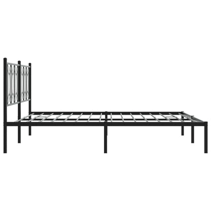 Bedframe met hoofdbord metaal zwart 180x200 cm