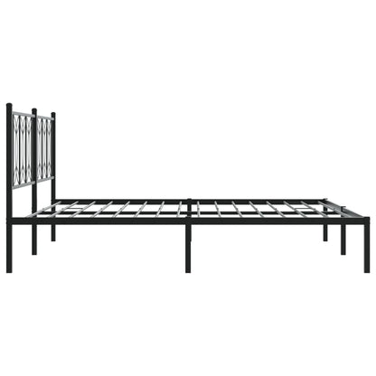 Bedframe met hoofdbord metaal zwart 183x213 cm