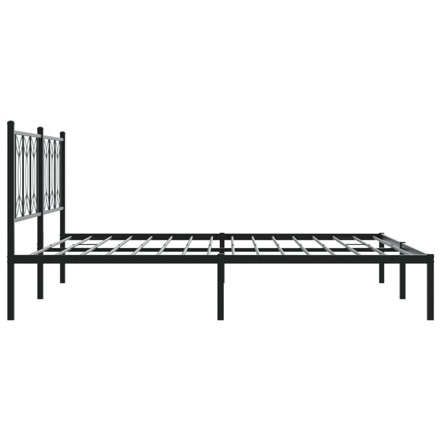 Bedframe met hoofdbord metaal zwart 183x213 cm